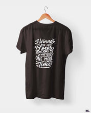 Winner never stops trying printed t shirts