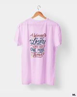 Winner never stops trying printed t shirts