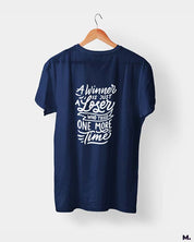 Winner never stops trying printed t shirts