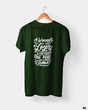 Winner never stops trying printed t shirts