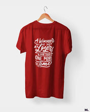 Winner never stops trying printed t shirts