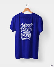 Winner never stops trying printed t shirts