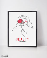 Beauty has no size illustrated framed and unframed posters in A3 and A4 sizes at Muselot