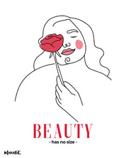 Beauty has no size illustrated framed and unframed posters in A3 and A4 sizes at Muselot