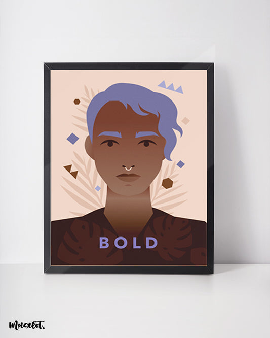 Bold illustrated framed and unframed posters for LGBTQ pride community at Muselot