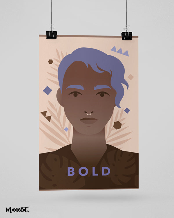 Bold illustrated framed and unframed posters for LGBTQ pride community at Muselot