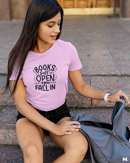 Printed t shirts - Books fall open, you fall in  - MUSELOT