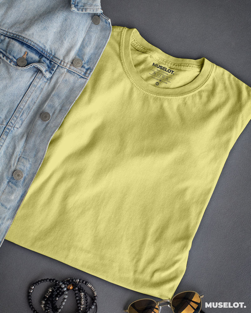 plain t shirts - Plain mens yellow t shirt - MUSELOT