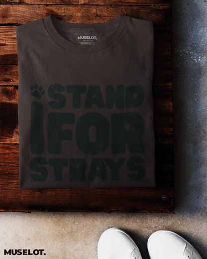 I stand for strays printed t shirts in charcoal grey colour - MUSELOT