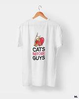 Cats before guys printed t shirts