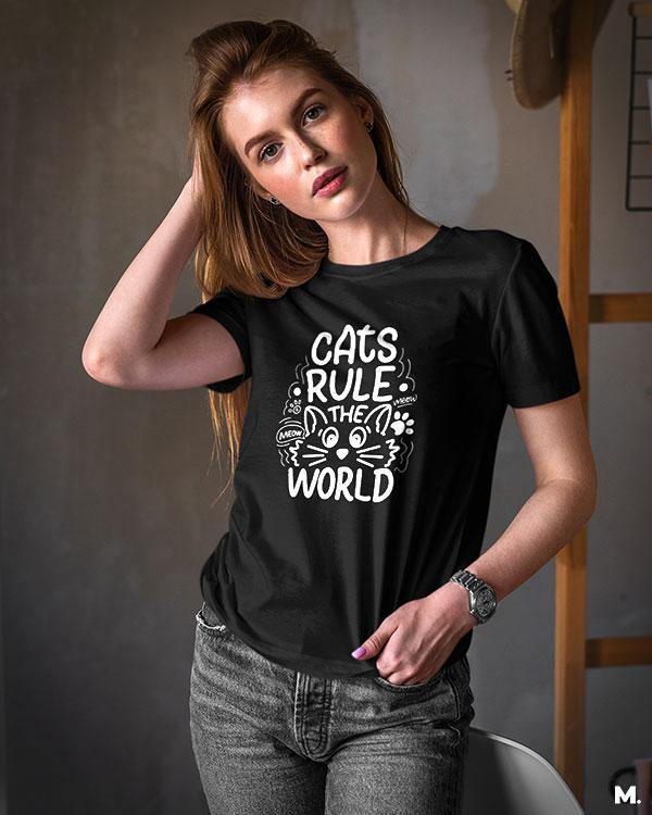 printed t shirts - Cats rule the world  - MUSELOT