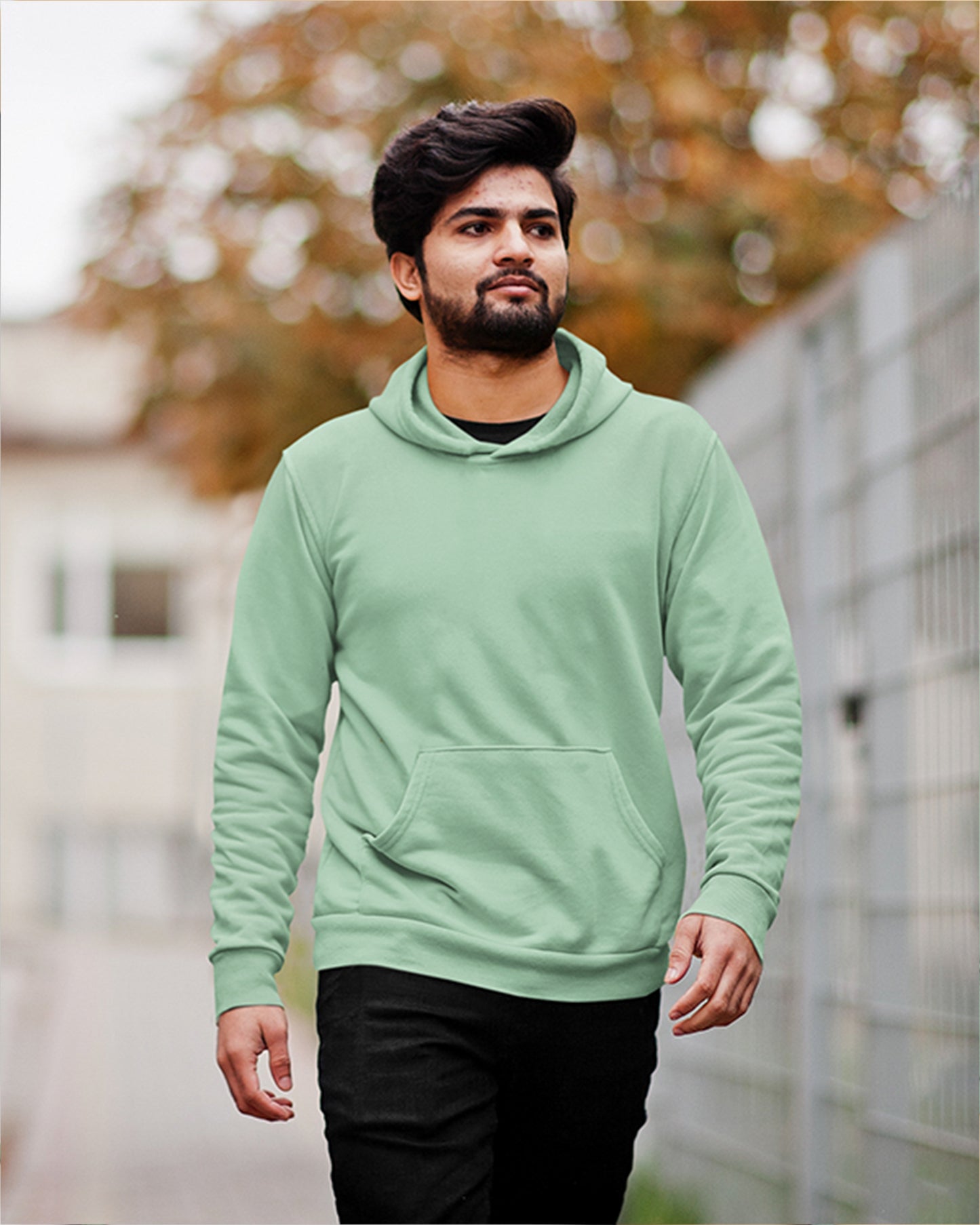 Mint green plain hoodies for men and women online - Muselot