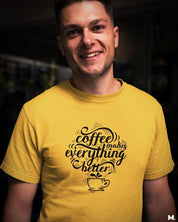 printed t shirts - Coffee makes everything better  - MUSELOT