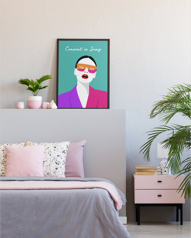 Consent is sexy framed posters - Muselot