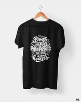Pawprints on our hearts printed t shirts