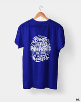 Pawprints on our hearts printed t shirts