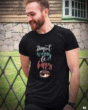 Printed t shirts - Donut worry be happy  - MUSELOT