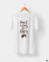 Donut worry be happy printed t shirts