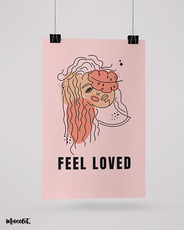 Feel loved modern art illustrated posters on motivation by Muselot