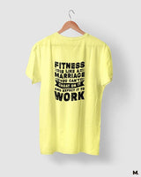 Fitness is like marriage printed t shirt