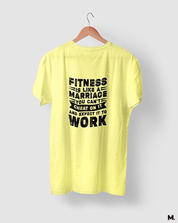 Fitness is like marriage printed t shirt
