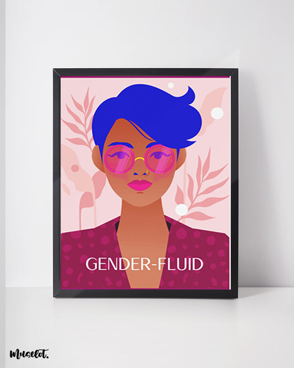 Gender fluid modern art posters for LGBTQ+ pride community by Muselot