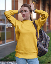 Golden yellow plain sweatshirts for men and women - Muselot