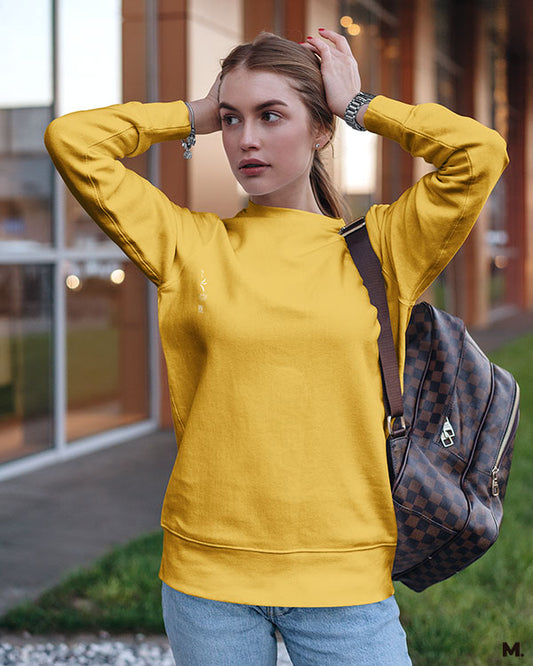 Golden yellow plain sweatshirts for men and women - Muselot