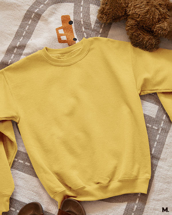 Golden yellow plain sweatshirts for men and women - Muselot
