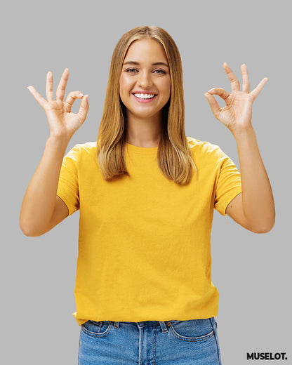 Women's plain yellow t shirts