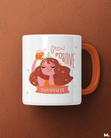 Grow positive thoughts printed mugs