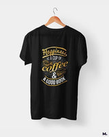 Coffee and good books printed t shirts