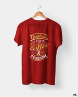 Coffee and good books printed t shirts