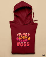 I am the boss printed hoodies