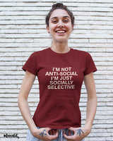 I am socially selective printed t shirts