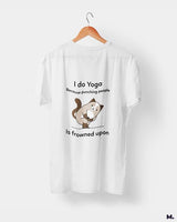 Do yoga to avoid punching printed t shirts
