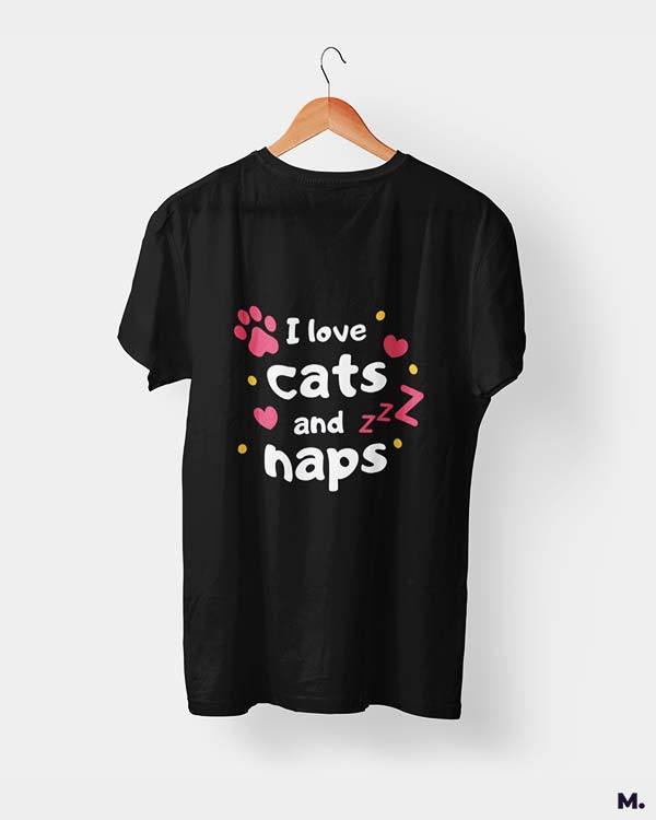 I love cats and naps printed t shirts - Main Image