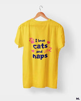 I love cats and naps printed t shirts