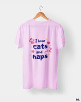 I love cats and naps printed t shirts