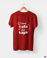 I love cats and naps printed t shirts