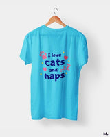 I love cats and naps printed t shirts