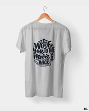Woof you to the moon & back printed t shirts