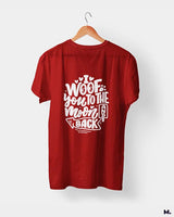 Woof you to the moon & back printed t shirts