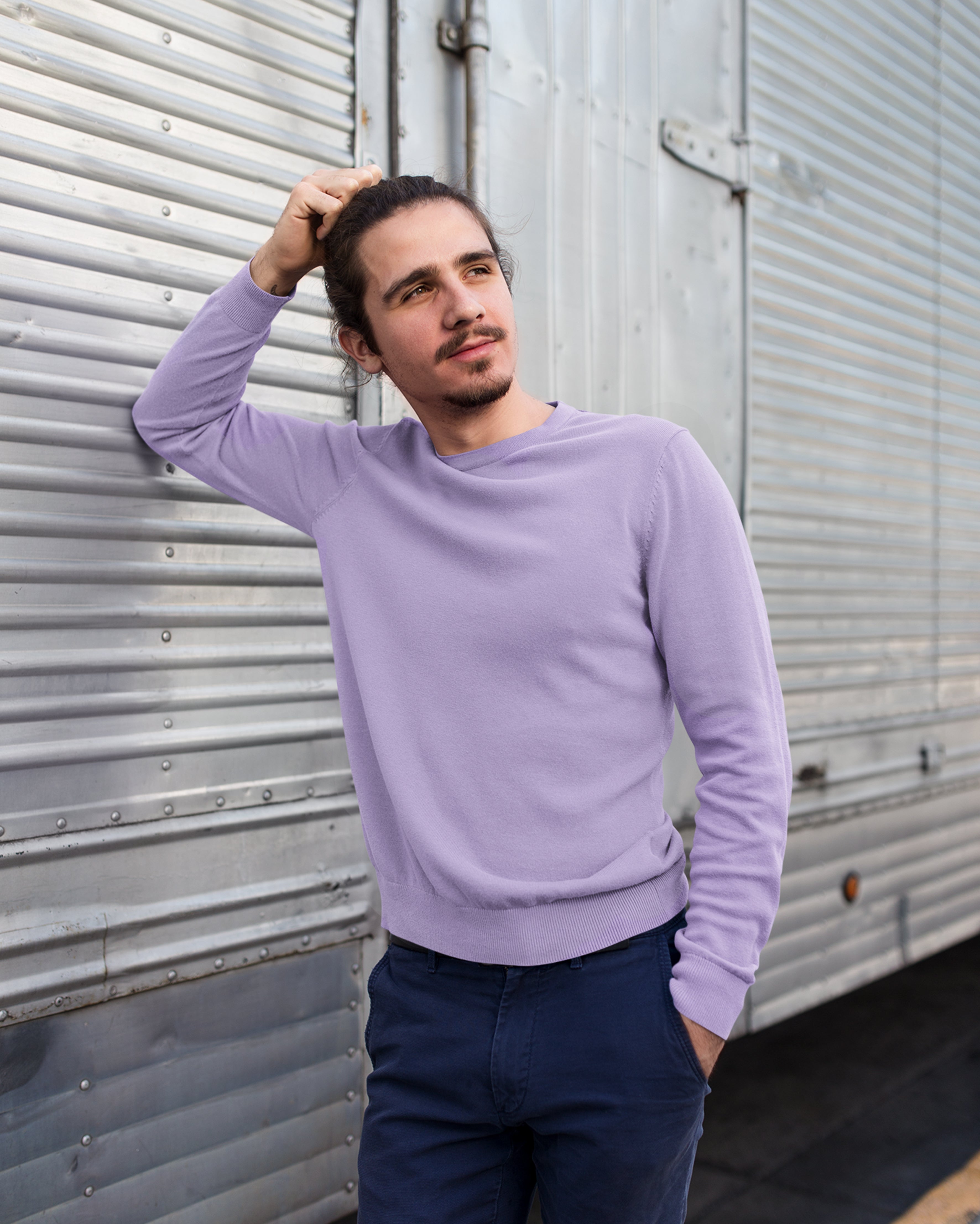Iris lavender plain sweatshirt for men and women online - Muselot