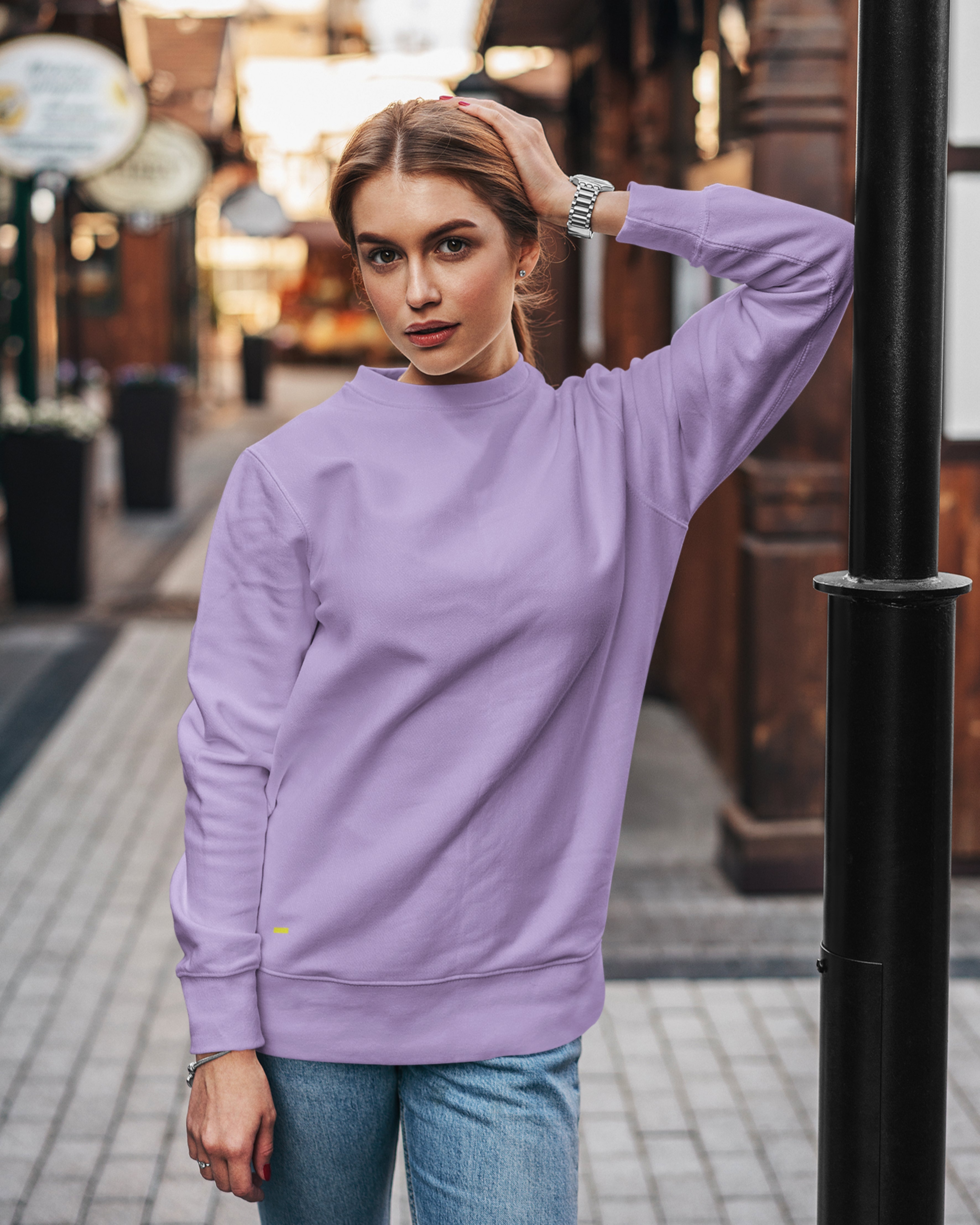 Buy the best lavender colour plain sweatshirts online | Muselot