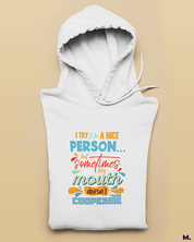 Printed hoodies - It's my mouth, not me  - Muselot