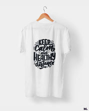 printed t shirts - Keep calm & healthy distance  - MUSELOT