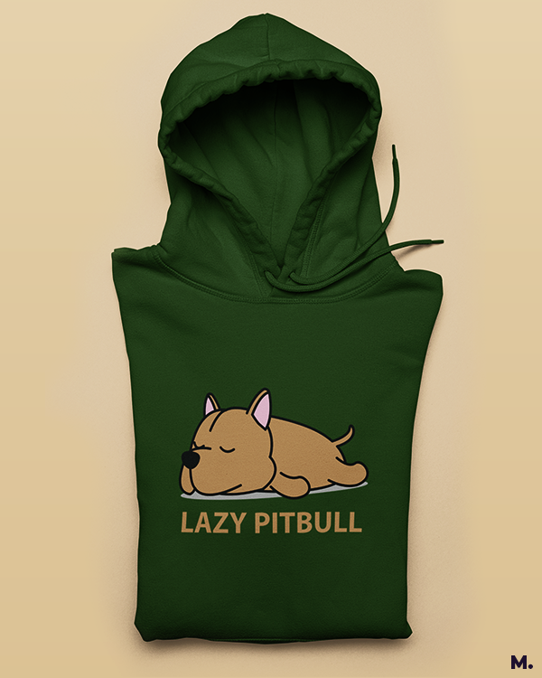 Dog Pitbull Dad Hoodie Lazy Pitbull Printed Hoodies