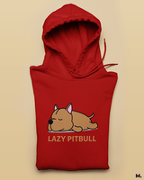 Lazy pitbull printed hoodies