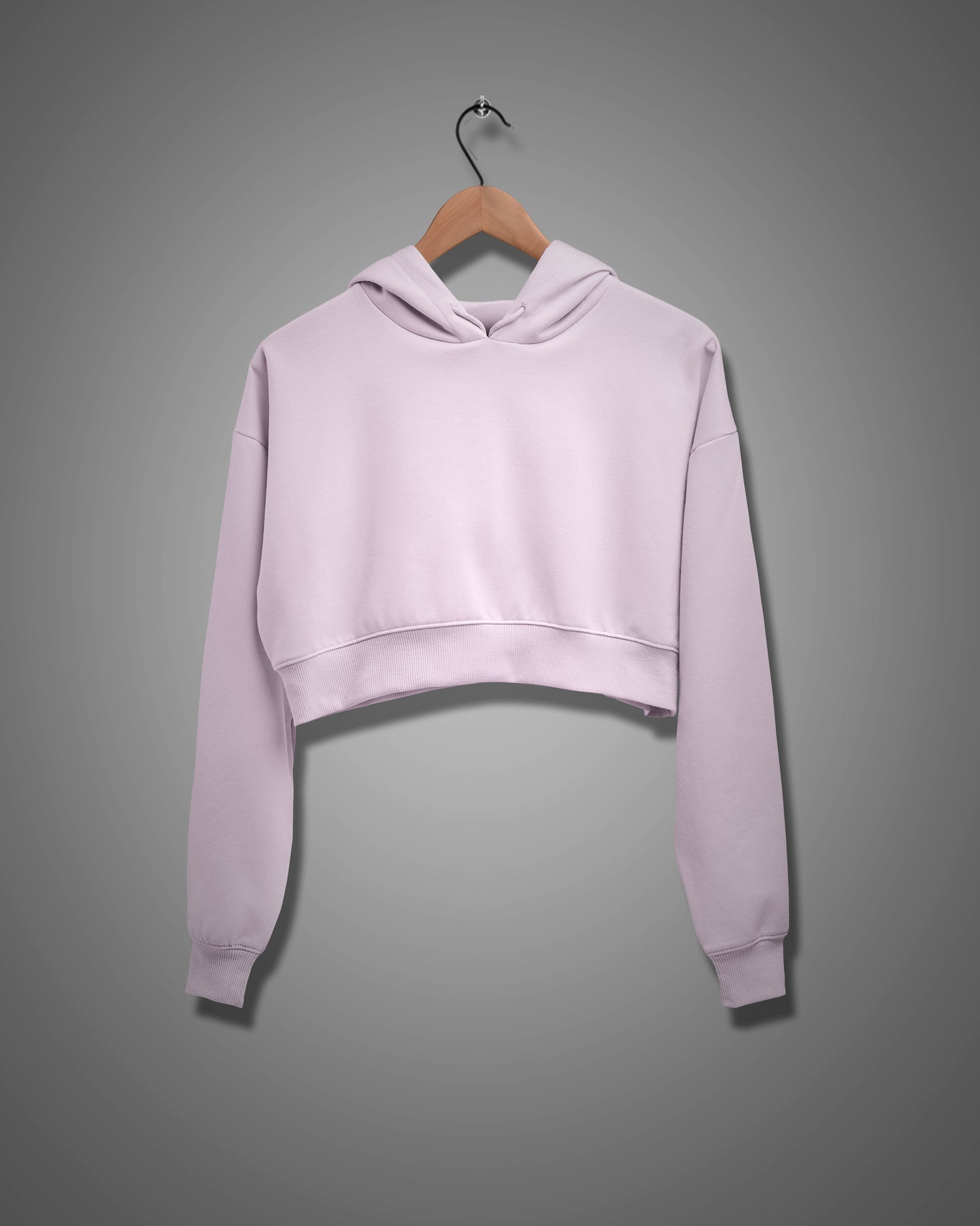Light pink plain crop hoodies